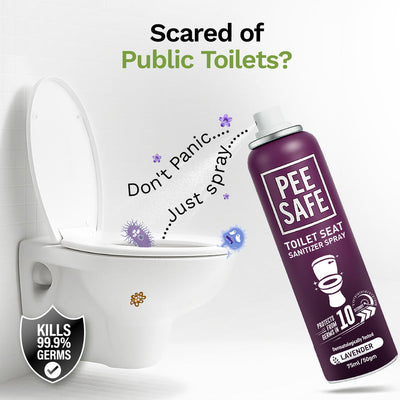 Pee Safe Toilet Seat Sanitizer Spray - Lavender, 75ml - Image 3