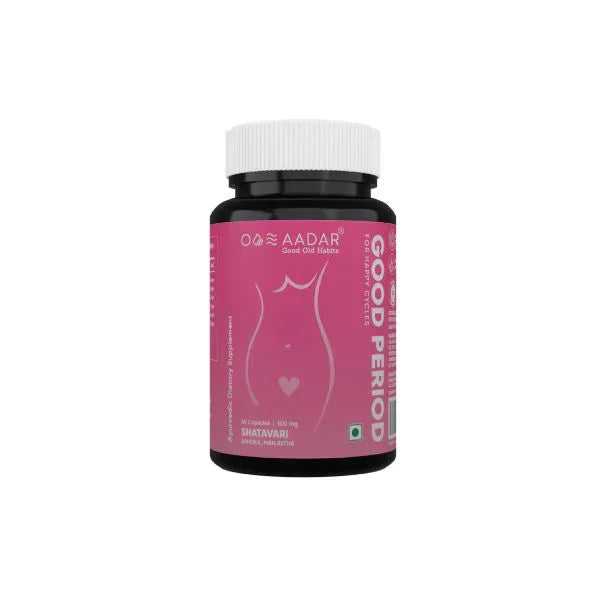 Aadar Good Period Capsule - Herbal & Ayurvedic Menstrual Support - 60 Capsules