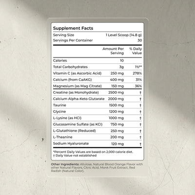 Blueprint Longevity Mix - Blood Orange - Functional Drink Powder, 30 Servings