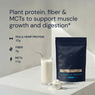 Blueprint Metabolic Protein Powder - Vanilla - Plant-Based, 30g Protein, 8g Fiber