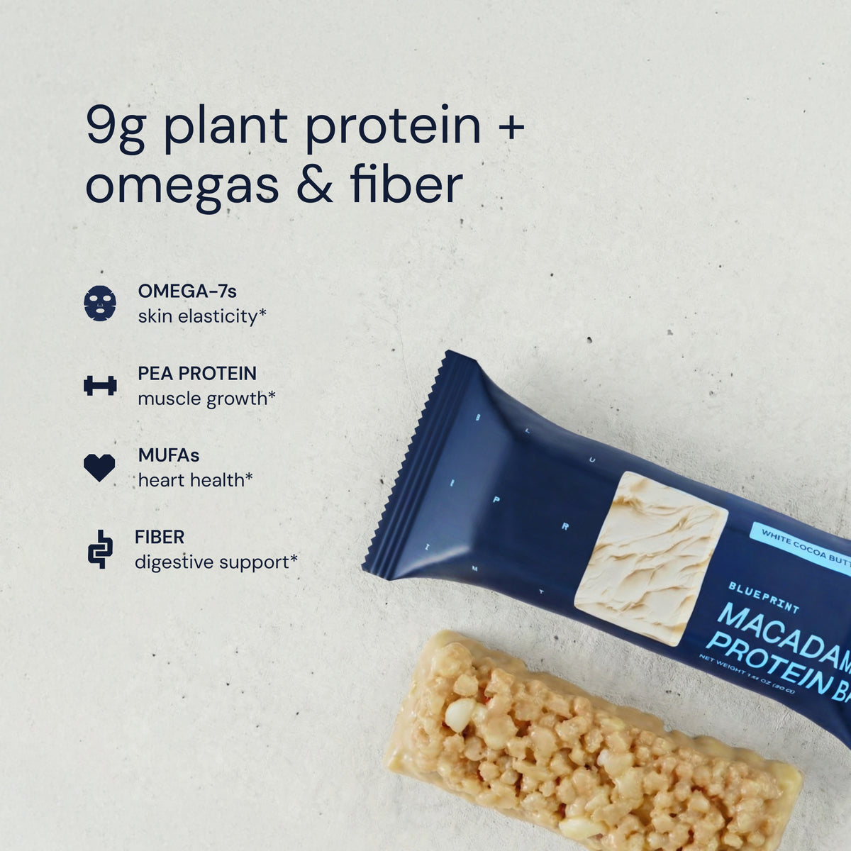 Blueprint Macadamia Protein Bar - White Cocoa Butter - 9g Protein, No Added Sugar, 12 Bars