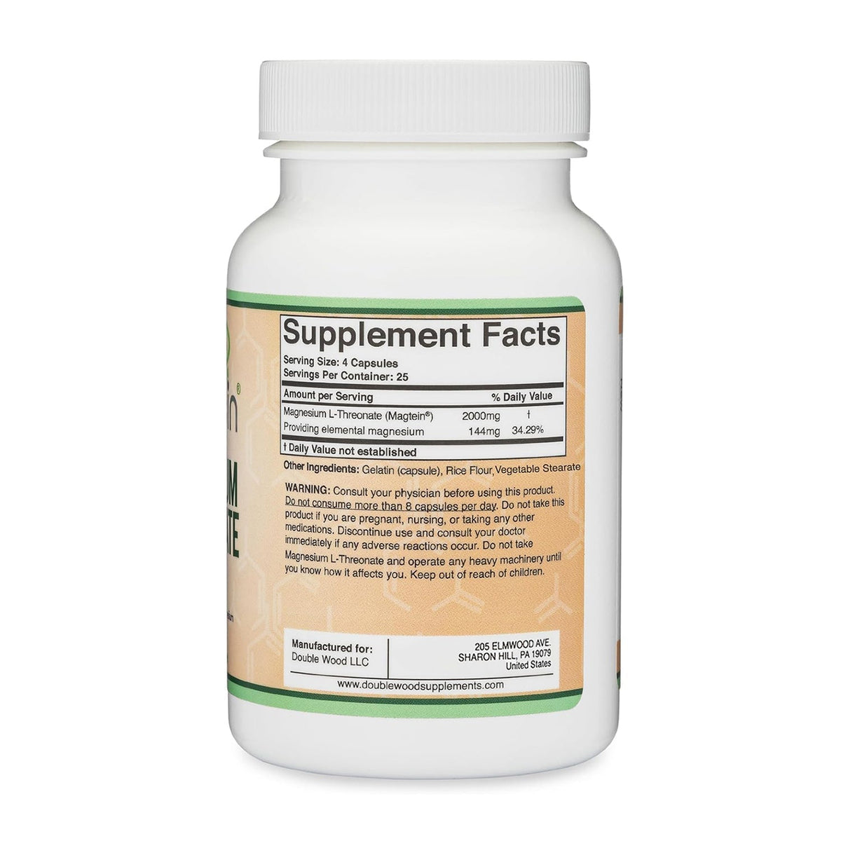 Doublewood Magnesium L-Threonate Capsules - 100 Count - Image 3