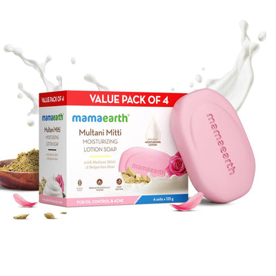 Mamaearth Multani Mitti Lotion Soap Single 125g (Pack of 4)