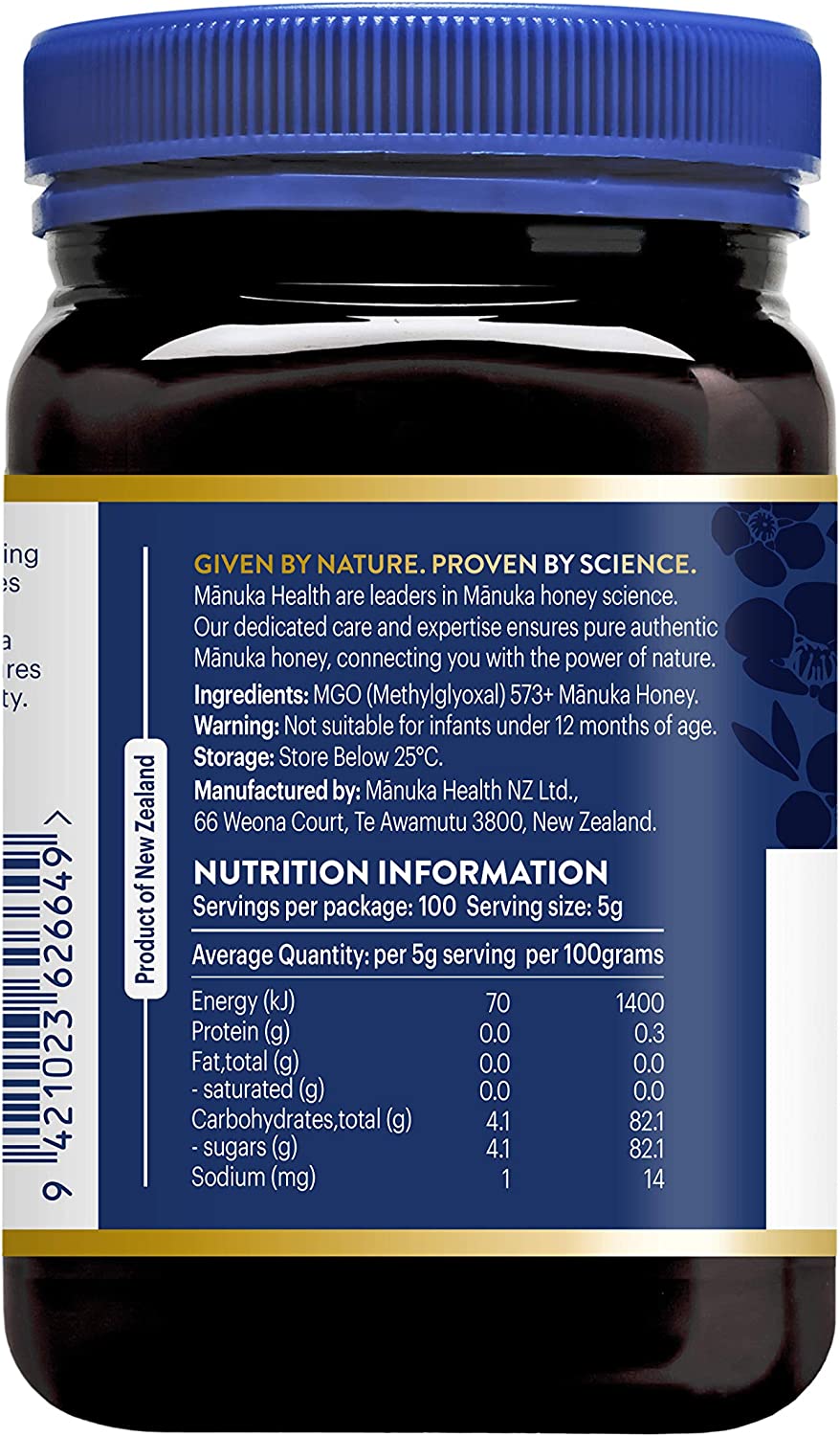 Manuka Health MGO 573+ Manuka Honey UMF 16 - 500g Jar - Image 3