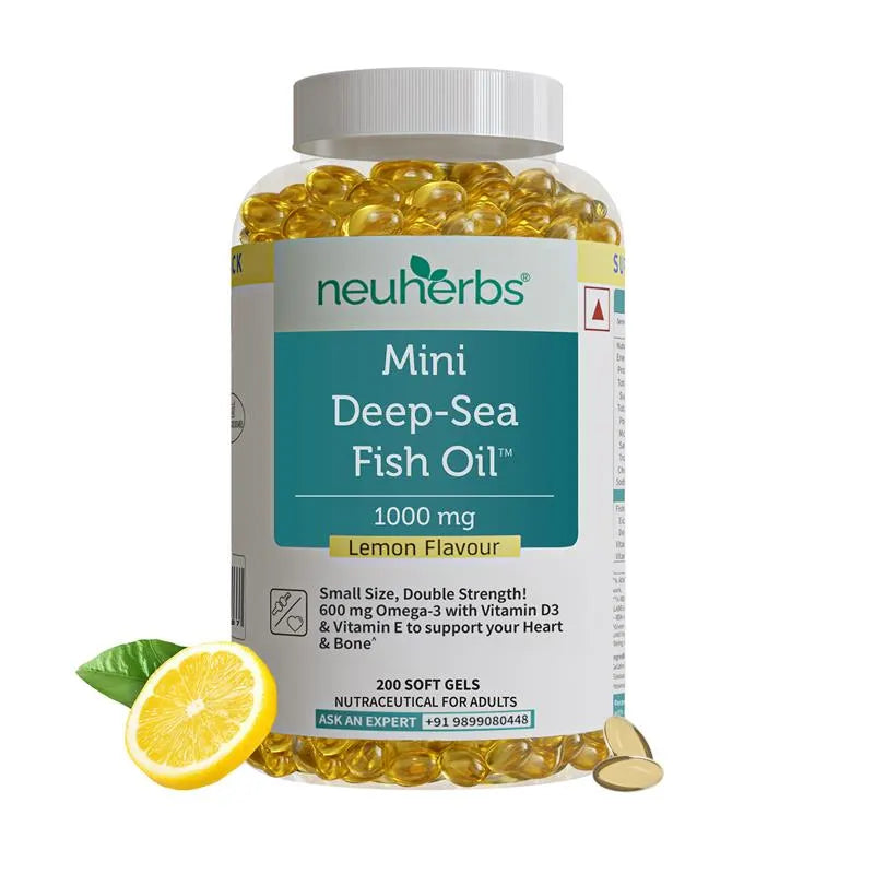 Neuherbs Deep Sea Fish Oil Omega-3 Capsules - 1000Mg, 200 Softgels