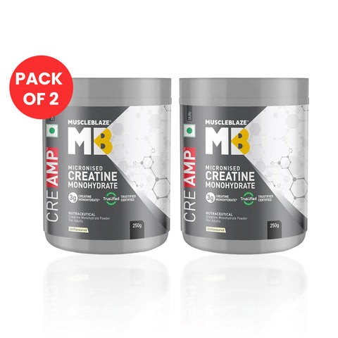 MuscleBlaze Creatine Monohydrate (Unflavoured, 0.55lbs / 250g) 50 Servings