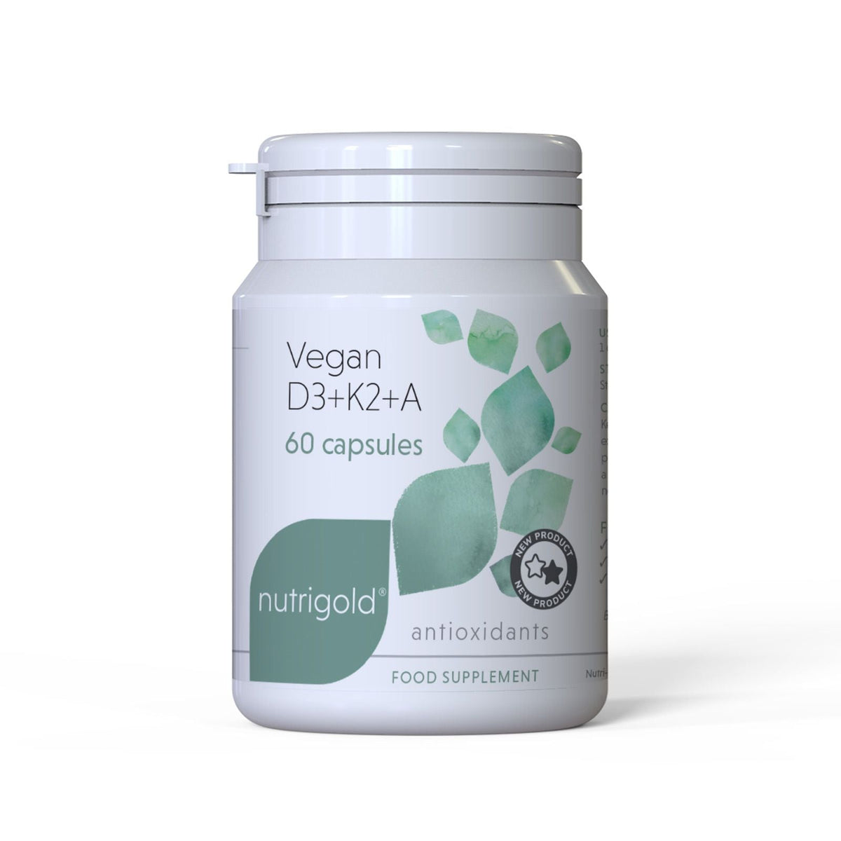 Nutrigold Vegan Vitamin D3, K2, & A - 60 Capsules