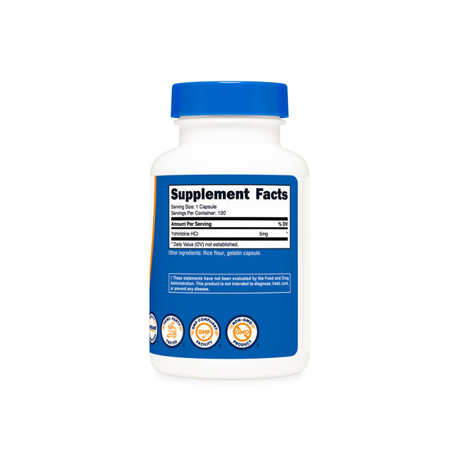 Nutricost Extra Strength Yohimbine HCl Capsules - 5mg, 120 Count - Image 2