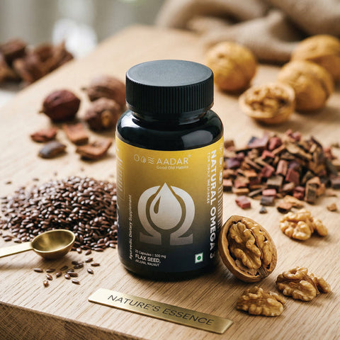 AADAR Ayurveda Natural Omega 3 for Brain and Heart Health (60 Capsules)