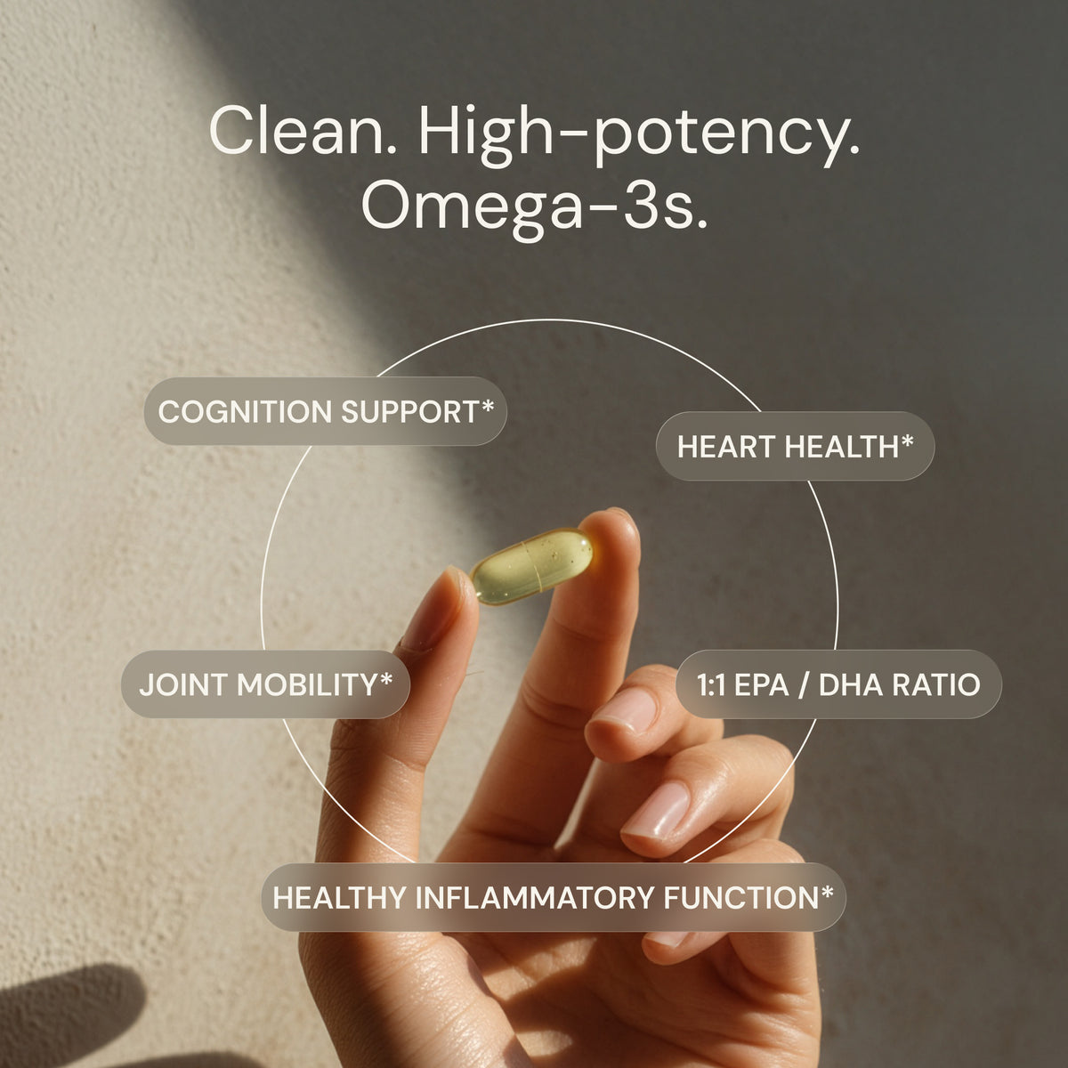 Blueprint Omega-3 Algae Capsules - High Potency EPA/DHA - 800mg, 60 Capsules