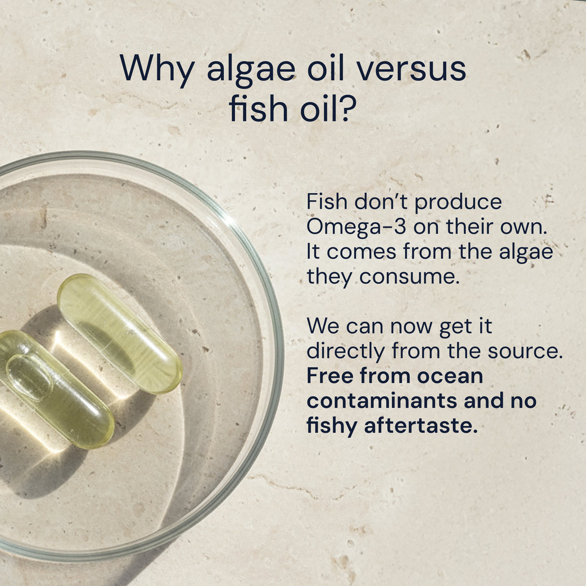 Blueprint Omega-3 Algae Capsules - High Potency EPA/DHA - 800mg, 60 Capsules