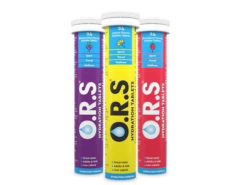 O.R.S HYDRATION TABLETS - 3 Flavours : 72 Tablets