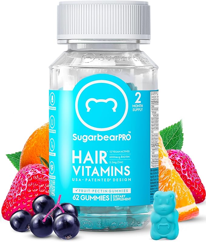 Sugarbear Vegan Hair Vitamin Gummies - 62 Count