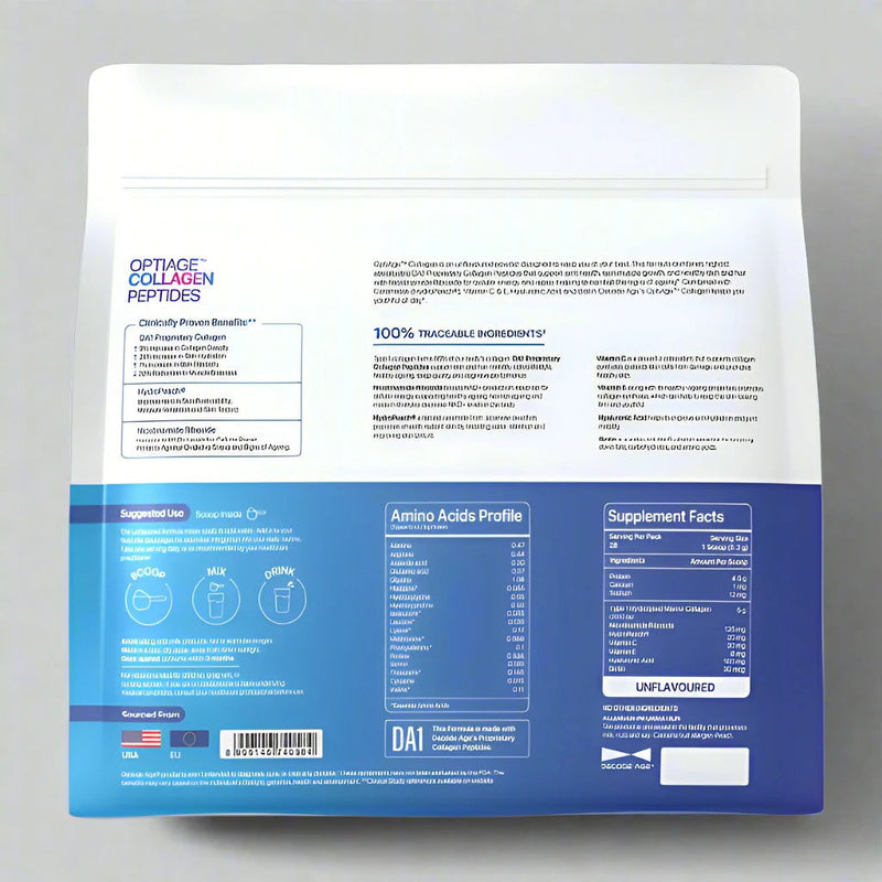 Decodeage Optiage Collagen Peptides Unflavoured - 75g Beauty Supplement - Image 2