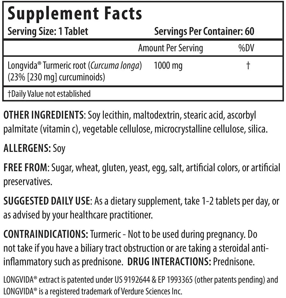 ProHealth Optimized Curcumin Longvida 1000mg - 30 Tablets - Image 2