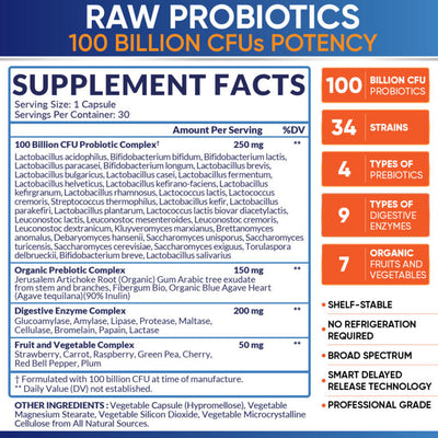 Wholesome Wellness Raw Probiotics 100 Billion CFU Organic Tablets - 30 Count - Image 3