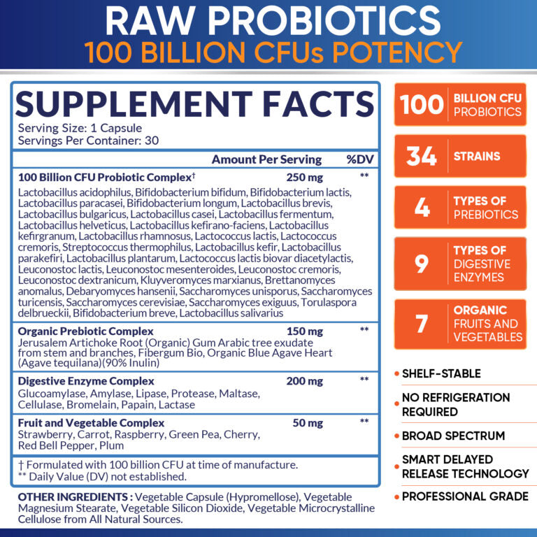 Wholesome Wellness Raw Probiotics 100 Billion CFU Organic Tablets - 30 Count - Image 3