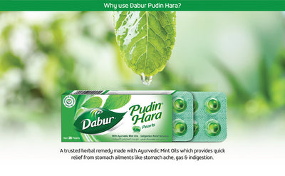 Dabur Pudin Hara Pearls for Gut Health - Peppermint & Spearmint Oils, 20 Pack - Image 2