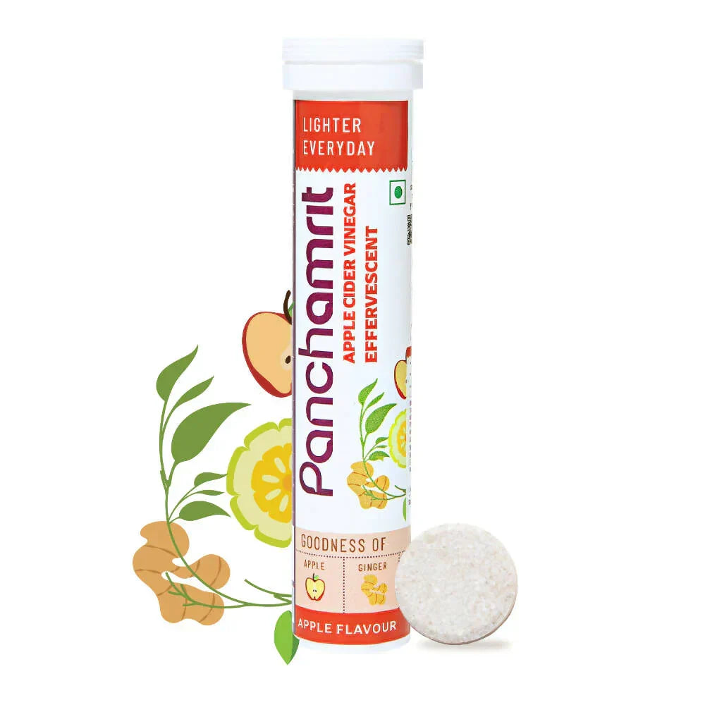 Panchamrit Apple Cider Vinegar Effervescent Tablets - Apple Flavour, 20 Tablets