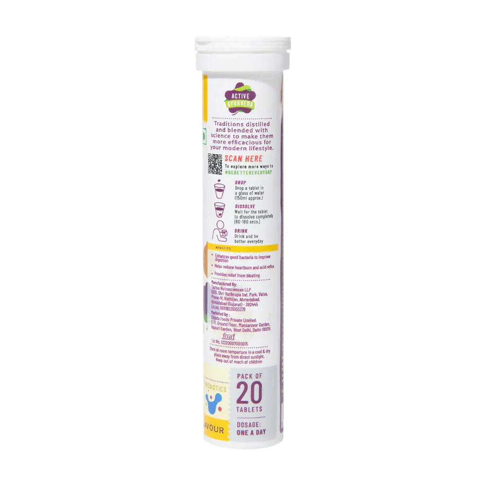 Panchamrit Gut Health Effervescent Tablets - Zesty Lemon - 20 Count - Image 2
