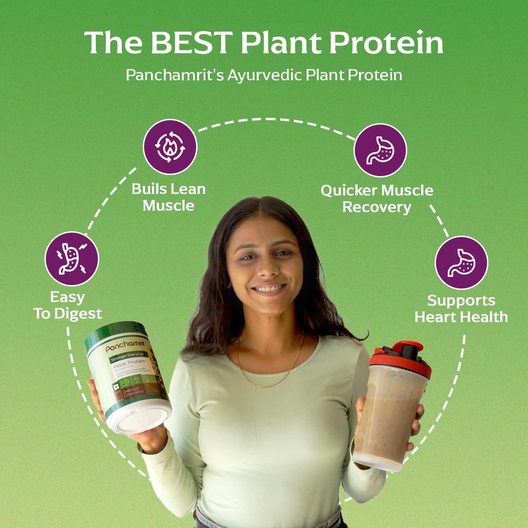 Panchamrit Stronger Everyday Plant Protein Powder, Delicious Chocolate - 500g - Image 4
