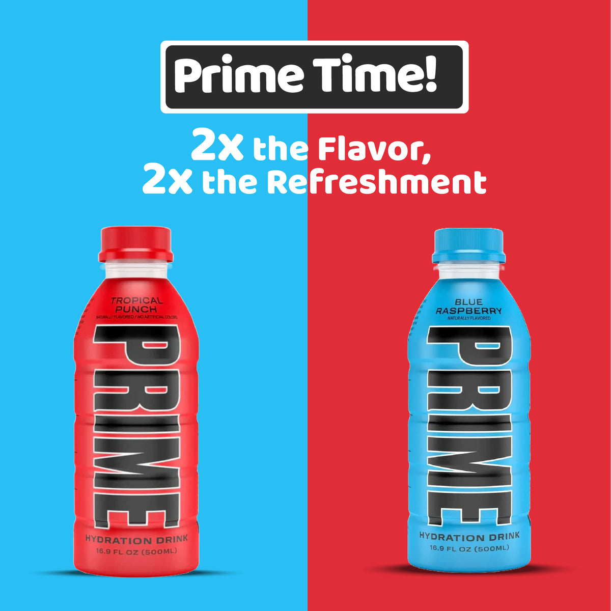 Prime Hydration Tropical Punch + Blue Raspberry