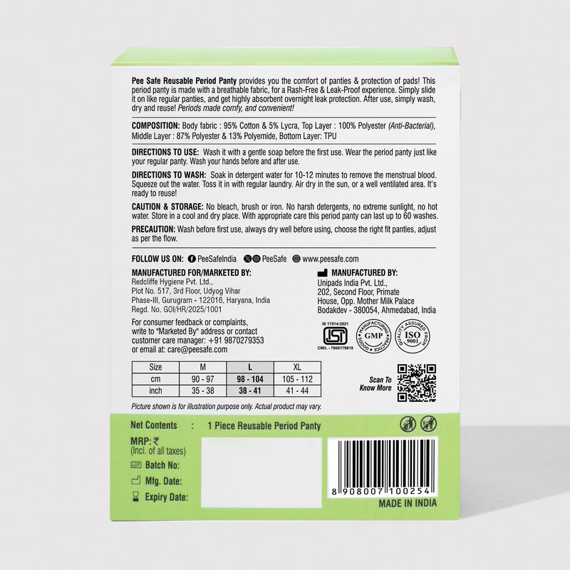 Pee Safe Reusable Period Panty XL - Feminine & Intimate Care - Image 2