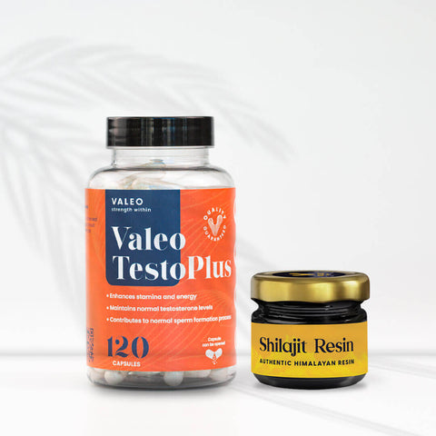 Mens Performance combo : Valeo Testo Plus and Shilajit Resin 20Gm