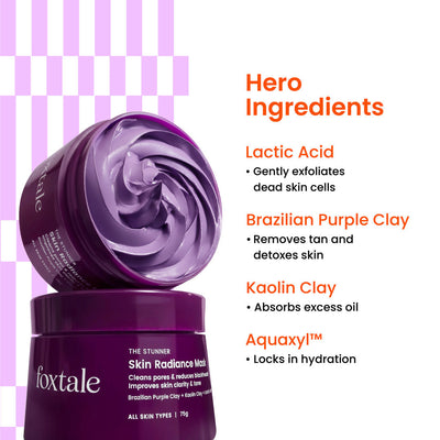 Foxtale The Stunner Skin Radiance Mask - Hydrating Facial Mask, 1 Pack - Image 3