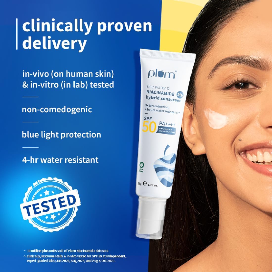 Plum SPF50 Sunscreen with Rice Water & Niacinamide - 50g - Image 2