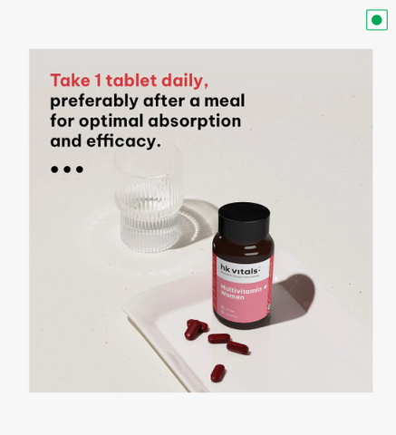 HK Vitals Multivitamin Plus Women (30 قرصًا) | فيتامينات متعددة يومية للنساء | للطاقة، والمفاصل، والبشرة، والشعر