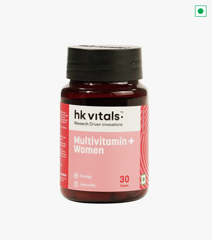 HK Vitals Multivitamin Plus Women (30 قرصًا) | فيتامينات متعددة يومية للنساء | للطاقة، والمفاصل، والبشرة، والشعر