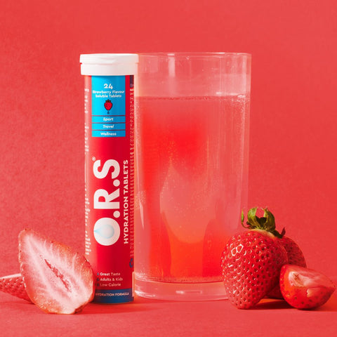 O.R.S Hydration for Kids, Natural Strawberry Electrolyte Tablets for Everyday Hydration & Wellness - 24 Tablets