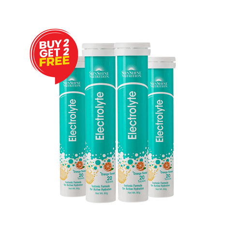 Sunshine Nutrition Electrolyte Effervescent Orange Tabs 20's Super Saver Pack