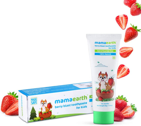 Mamaearth 100% Natural Berry Blast Toothpaste for Kids, 50gm