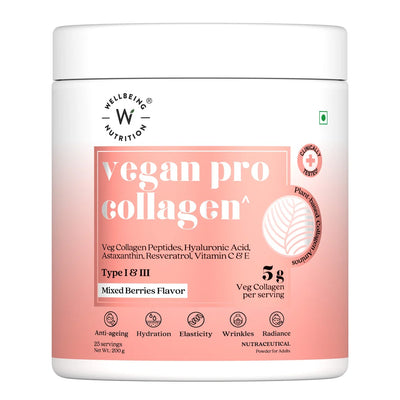 Wellbeing Nutrition Vegan Pro Collagen - Mixed Berry 250gms (25 servings)
