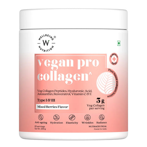 Wellbeing Nutrition Vegan Pro Collagen - Mixed Berry 250gms (25 servings)