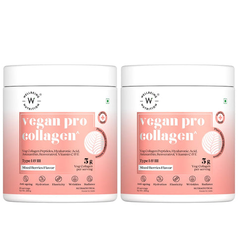 Wellbeing Nutrition Vegan Pro Collagen - Mixed Berry 250gms (25 servings)