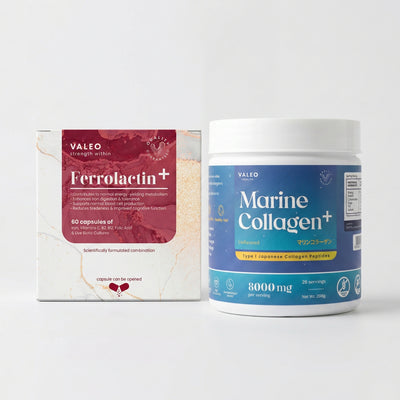 Valeo Marine Collagen and Valeo Ferrolactin+ Combo