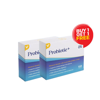 Valeo Probiotic+ | 20 Billion CFUs with 4 Probiotic Strains| Supports Digestive Health, Immune Function, and Gut Flora Balance | Health Supplement for Men & Women | 60 Capsules Buy One Get One