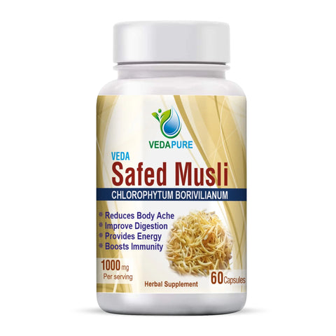 Vedapure Safed Musli Power For Strength 60 Capsules Buy 2 Get 1 Free