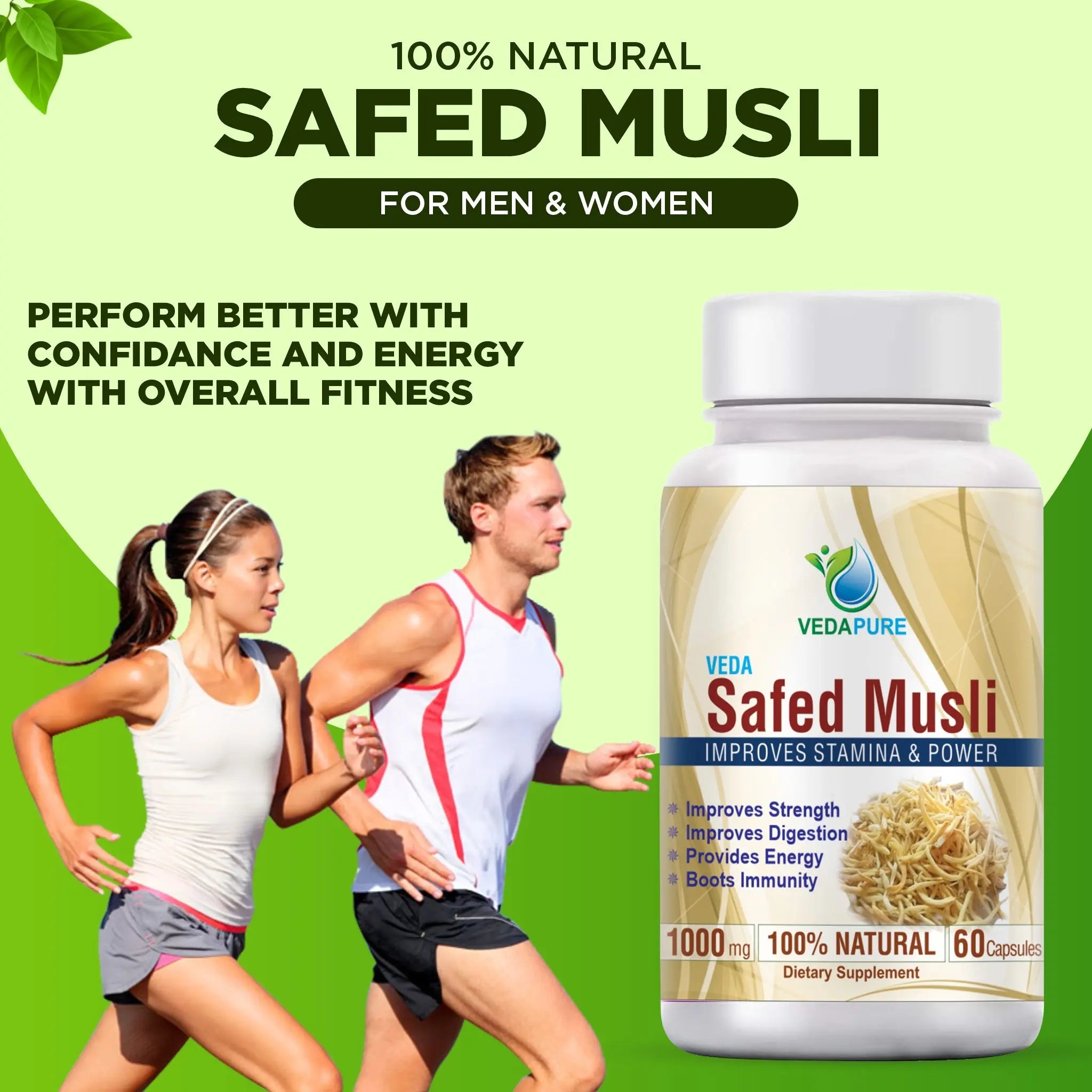 Vedapure Safed Musli Power For Strength 60 Capsules Buy 2 Get 1 Free