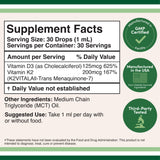 Doublewood Vitamin D3 + K2 Liquid Drops 30 Servings