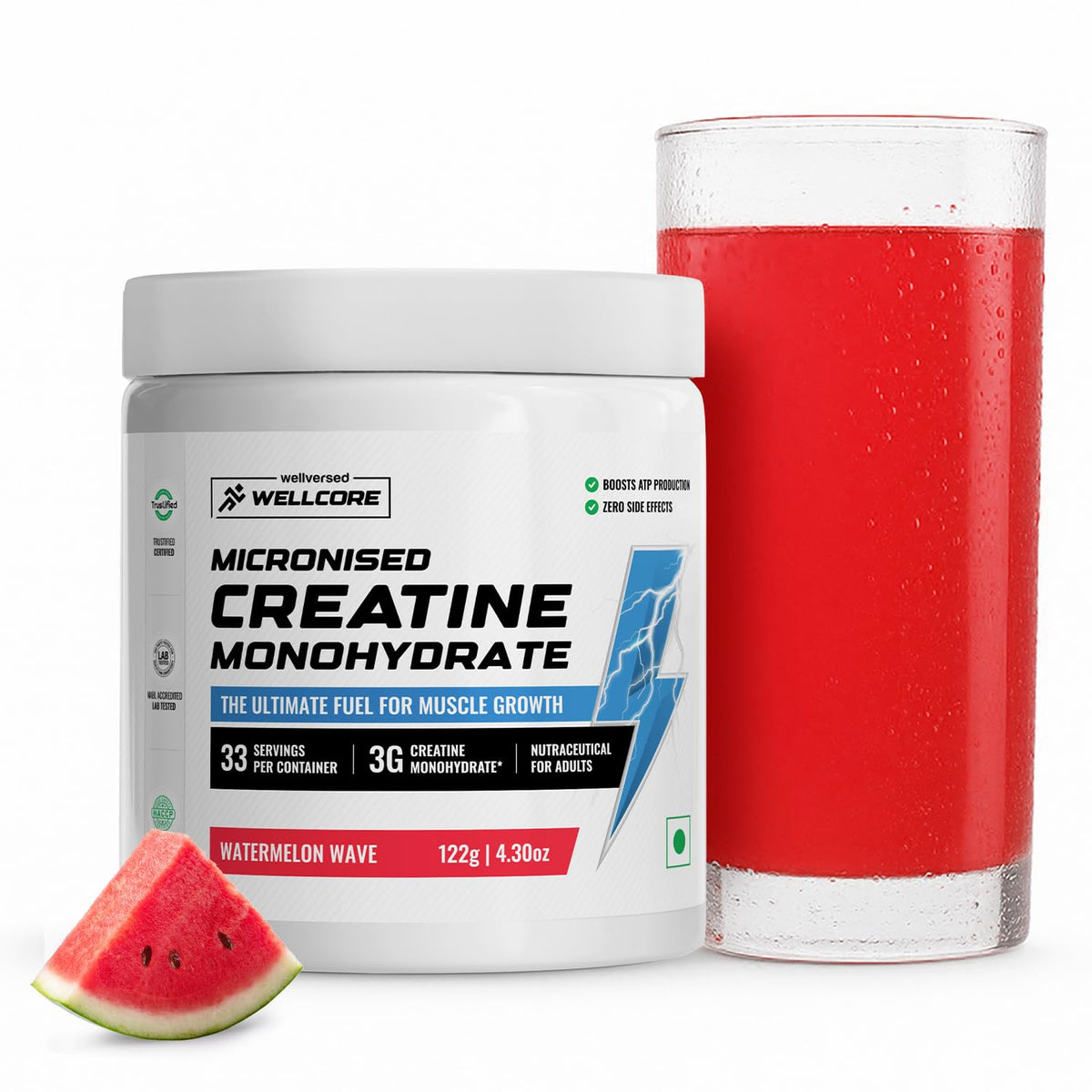 Wellcore Creatine Watermelon Wave - Sports Nutrition Supplement, 122g
