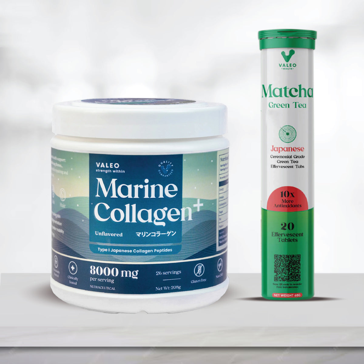 Marine Collagen tablets and Matcha green tea 20 tablet 