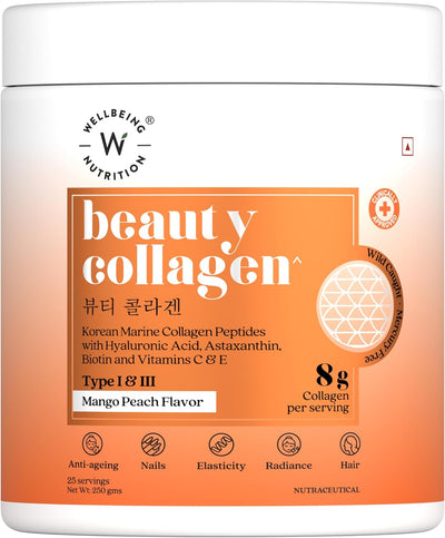 Wellbeing Nutrition Beauty Korean Marine Collagen Peptides, 250 gms