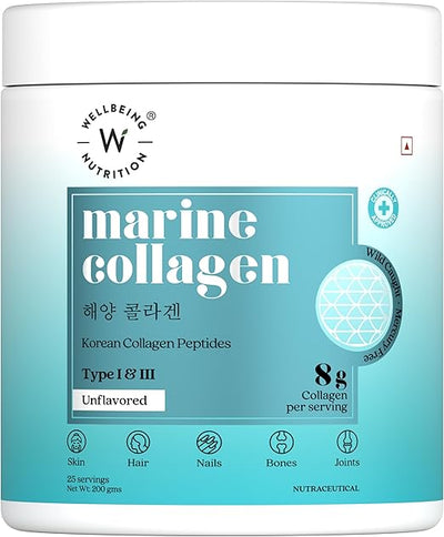 Wellbeing Nutrition Pure Korean Marine Collagen Peptides | Unflavored | Combat Signs of Ageing