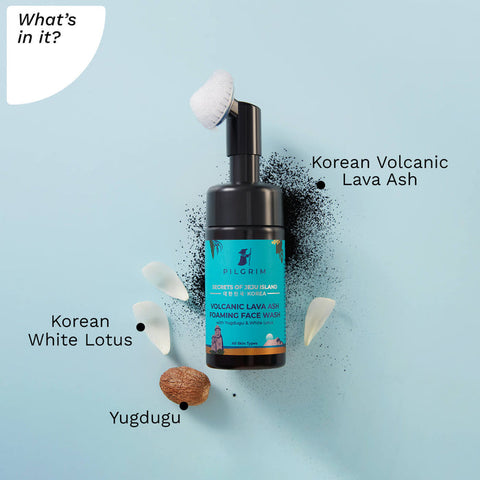 Pilgrim Korean Volcanic Lava Ash Foaming Face Wash