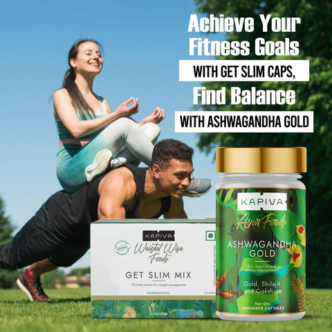 Kapiva Get Slim Mix + Ashwagandha Gold 60 ( Combo)