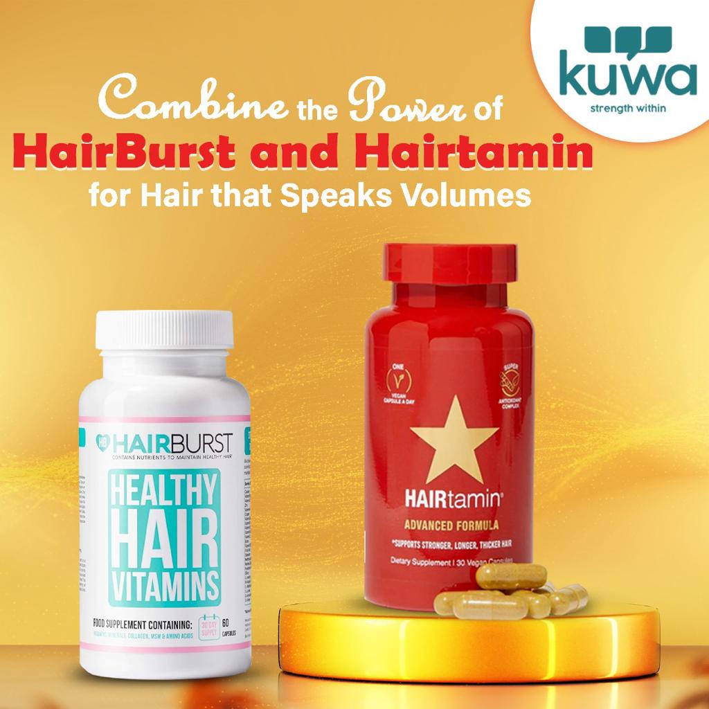 HairBurst Healthy Hair Vitamins 60 Caps and Hairtamin Advanced Formula ...